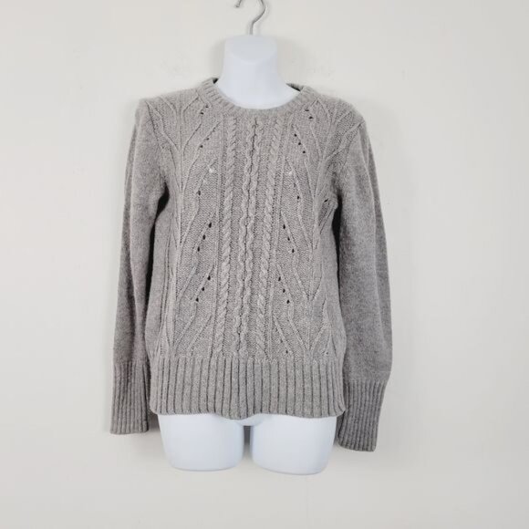J. Crew Factory Cable Knit Lambswool blend Pullover Sweater Crew Neck Size S - Picture 6 of 6